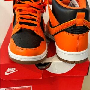 Nike Dunk High Retro Sneakers - Orange and Black